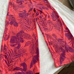 Denim&Co Tropical Print Wide Leg Pants